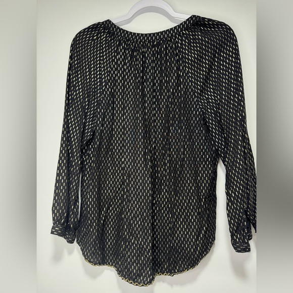 Velvet by Graham & Spencer Milla Gold Printed Peasant Blouse Sz M - Picture 3 of 10